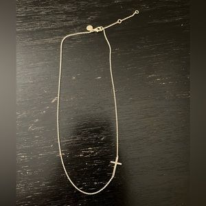 Stella & Dot Silver Interlock Cross Necklace